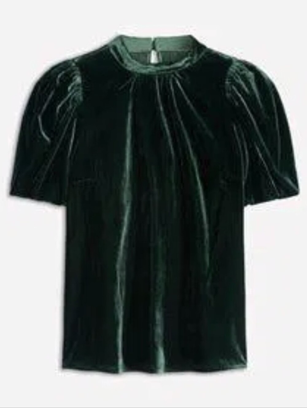 nwt Boden Green Velvet Puff Sleeve Top sz 4